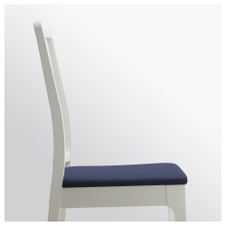 Фото4.Кресло белое, сиденья Orrsta темно-синее EKEDALEN IKEA 892.652.47